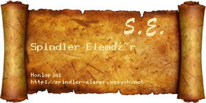 Spindler Elemér névjegykártya