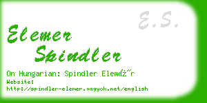elemer spindler business card